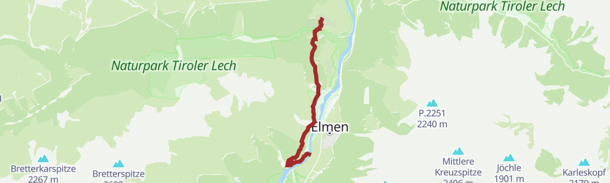 Lechweg Abschnitt: Elmen (Klimm) - Vorderhornbach